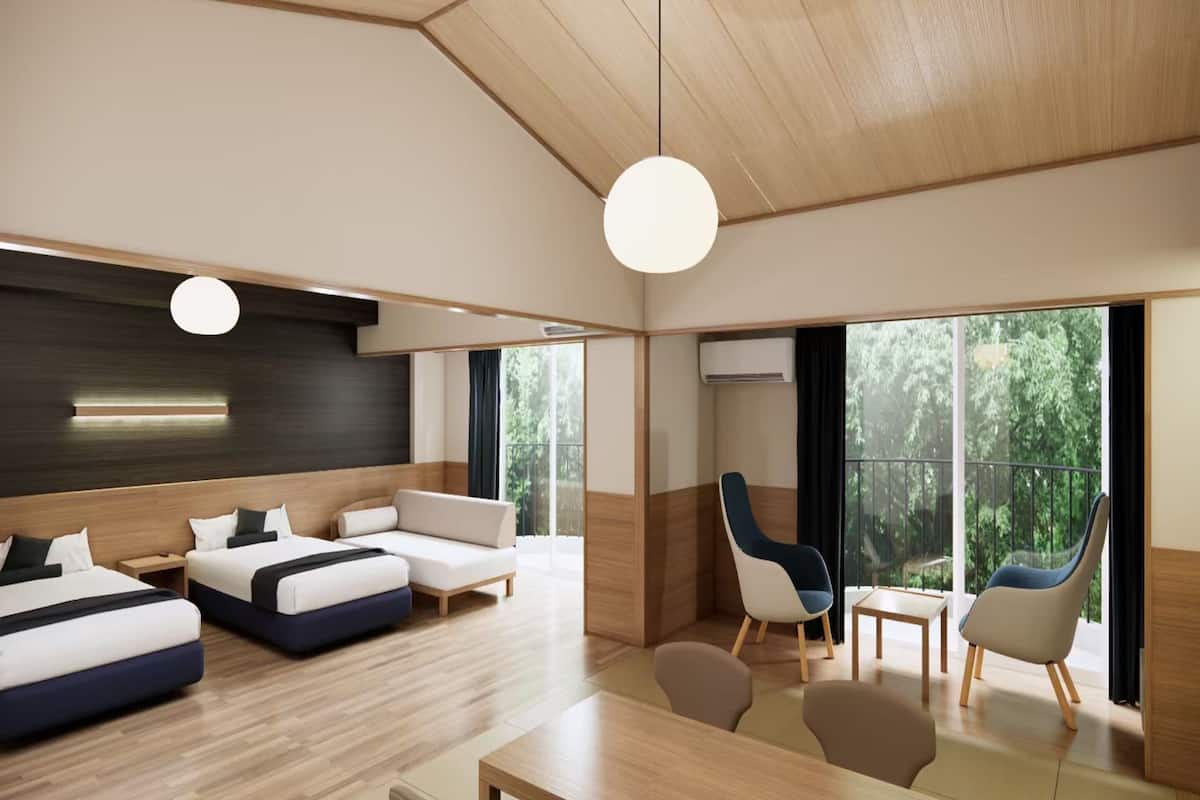 Huone (Japanese-Western-Style) | Ilmaiset minibaarituotteet, tallelokero huoneessa, työpöytä