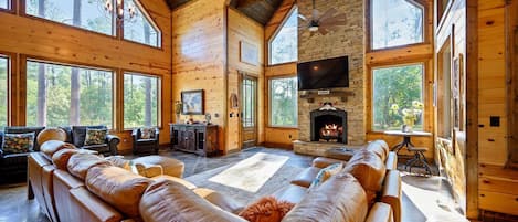 TV, fireplace, DVD player