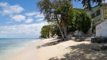 Plage à proximité, chaises longues, serviettes de plage
