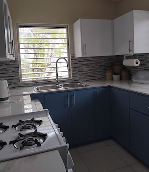 Fridge, microwave, oven, stovetop - Beachside Cottage - right on the beach! (Bridgetown)