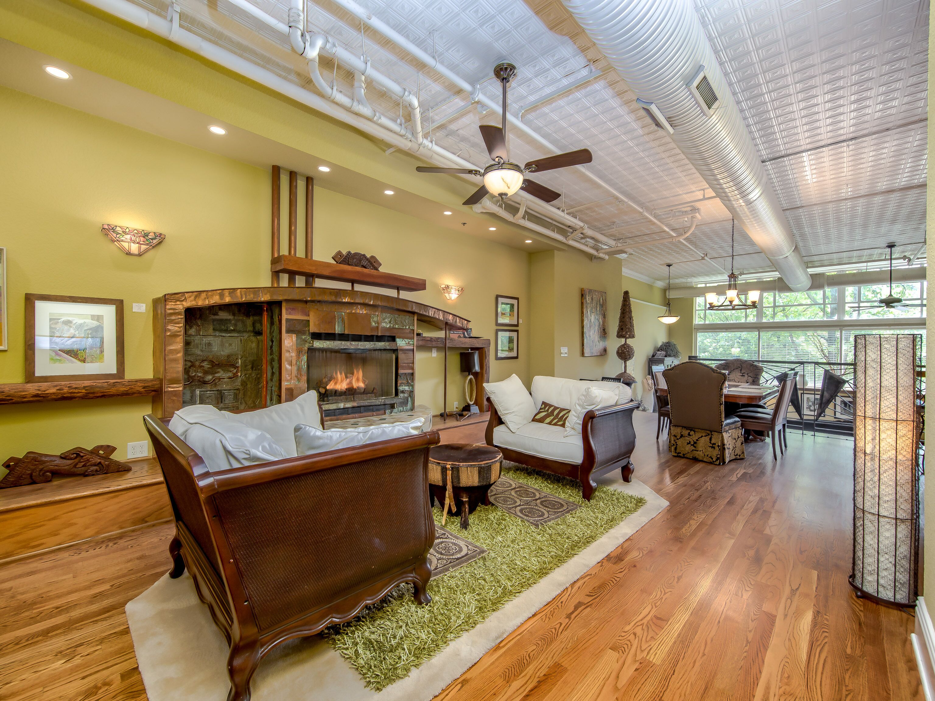 Smart TV, fireplace, DVD player, books