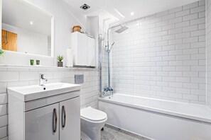 Bathtub, hair dryer