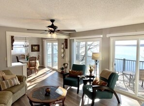 Smart TV, chimenea y libros 