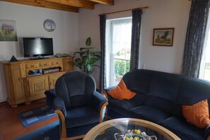 Televisión y chimenea 