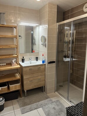 Shower, hair dryer