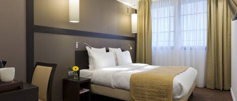 Premium bedding, memory foam beds, in-room safe, individually decorated