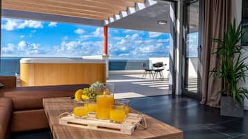 Presidential Penthouse, Sea View, Beachfront | Pool | Outdoor pool, pool umbrellas, sun loungers
