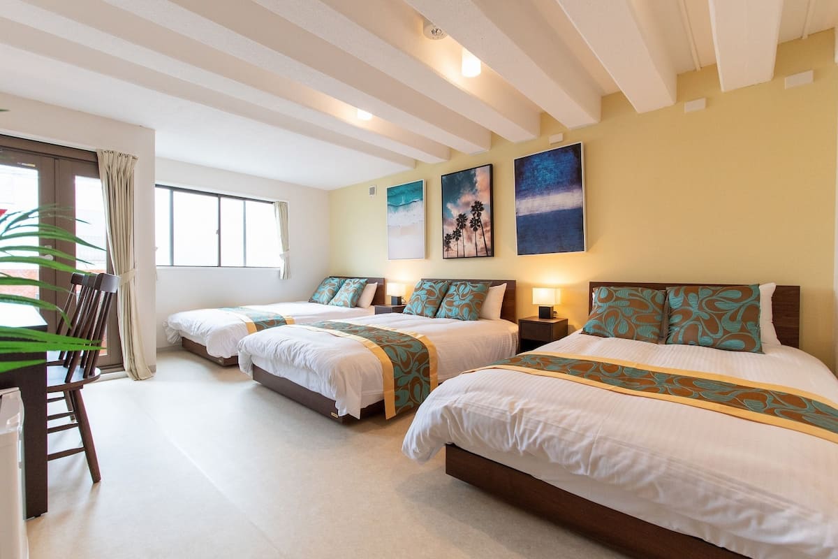 Desk, free WiFi, bed sheets