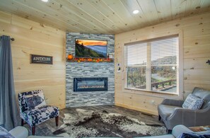 Smart TV, fireplace, video games, table tennis