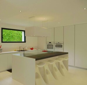 Design Apartment, Garden View (Chambre ZYX) | Shared kitchen - House ZYX (Le Touquet-Paris-Plage)