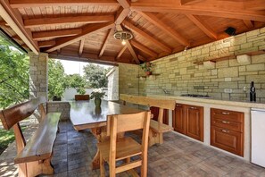 Outdoor dining - Special villa with private pool and large garden (Valtura)