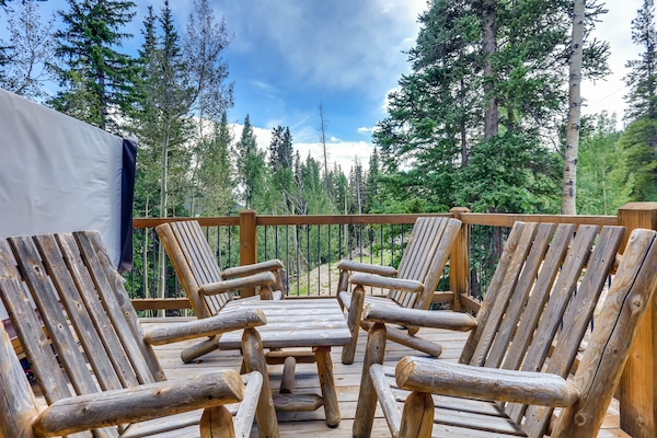 A look at the beautiful wood patio furniture where you can sit and enjoy a morning coffee or just take in the beautiful views.