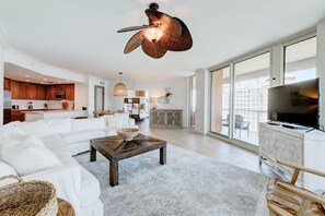 TV - Spacious 18th-Floor Sky Home | Sleeps 8 | Sunset & Water Views (Pensacola Beach)