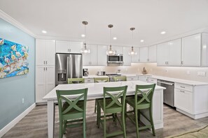 Fridge, microwave, oven, stovetop - Newly Renovated Partial Beach View 2 bed, 2 bath at Sanibel Moorings #1021 (Sanibel)