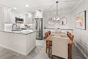 Fridge, microwave, oven, stovetop - Tropical Garden View 2 bed, 2 bath at Sanibel Moorings #822 (Sanibel)