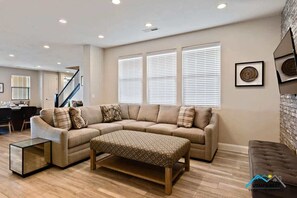 TV, fireplace, video games, offices