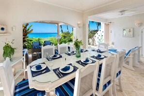 Dining - Private Beachfront Oasis - Reeds House 1 (3 bed) (Reeds Bay)