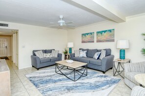 Smart TV, DVD player, books, offices