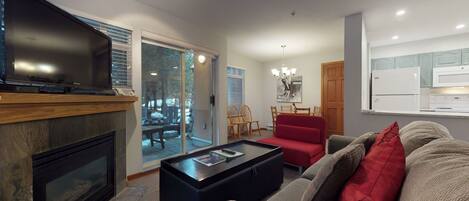 TV, fireplace, DVD player