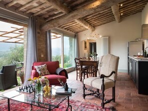 Fireplace - Montestigliano, an authentic farmhouse in the heart of Tuscany, is an oasis of peace and beauty that offers its guests refined residences and an enchanting view (Rosia - Sovicille)