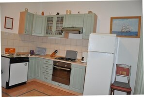 Fridge, oven, stovetop, dishwasher