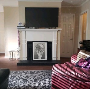 TV, video games, DVD player, video library