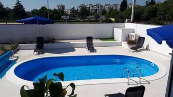 Beheizter Pool, Liegestühle