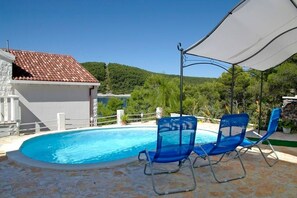 Pool - Holiday Home in Tri Porte (Potirna) with Seaview, Terrace, Air condition, WIFI (39-1) (Vela Luka)