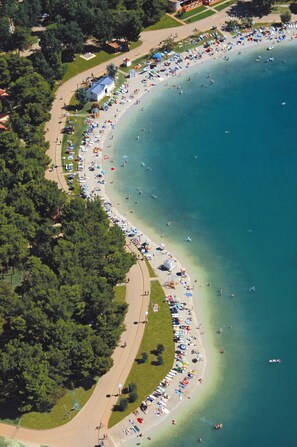 Beach nearby, waterskiing