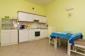 Fridge, microwave, stovetop, dishwasher