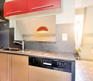 Fridge, microwave, oven, stovetop - Homerez - Apartment in Juncalas, Mountain View (Juncalas)