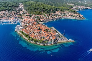 Aerial view - Apartment in Lumbarda with Seaview, Terrace, Air condition, WIFI (128-2) (Lumbarda)