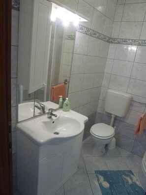 Dusche, Haartrockner, Handtücher