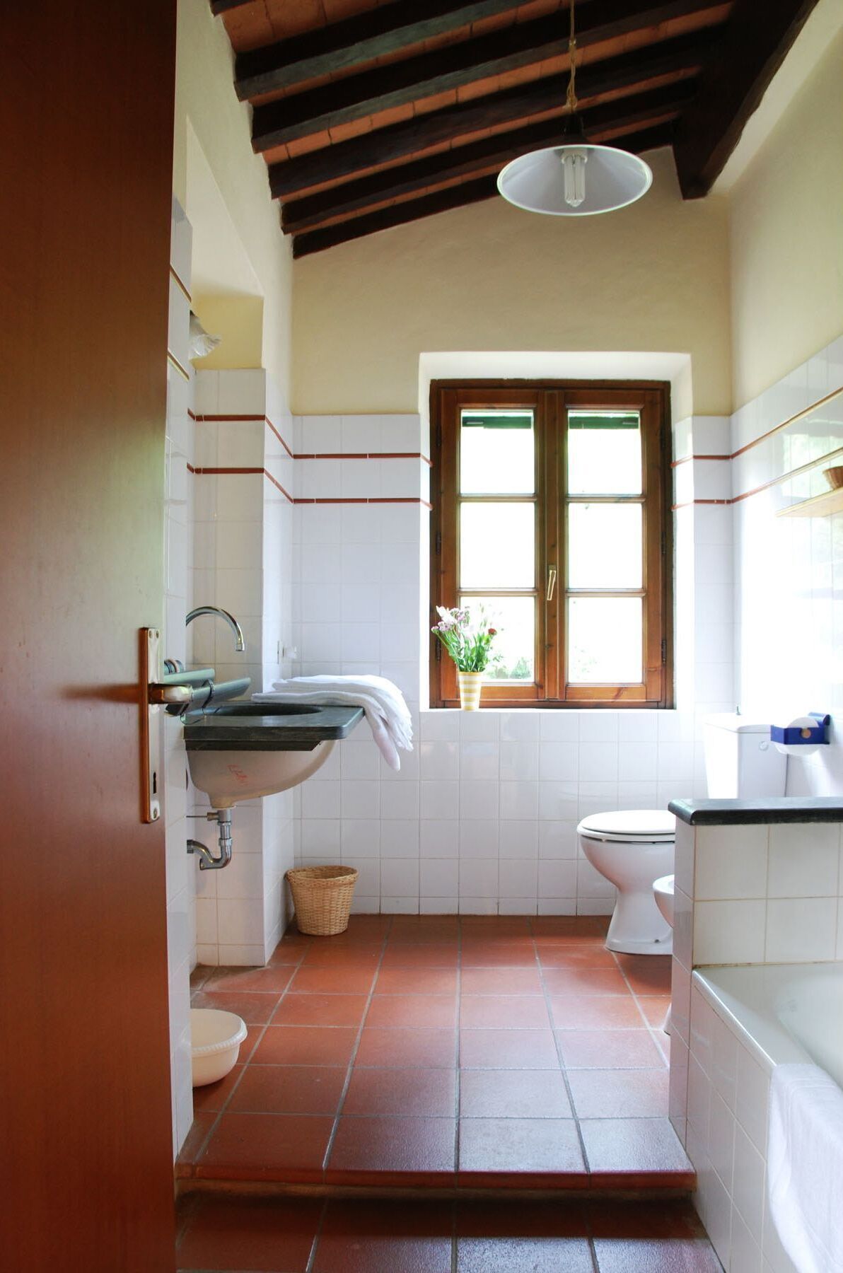 Bathtub, hair dryer, bidet