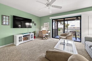 TV, DVD player - Waterfront Dock View 2 bed, 2 bath at Sanibel Moorings #1632 (Sanibel)