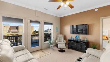 TV, DVD player, books