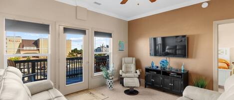 TV, DVD player, books