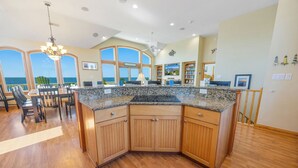 Dining - Soundfront Home with Pool, Hot Tub, Elevator, EV Charger, Game and Theater Rooms (Salvo)
