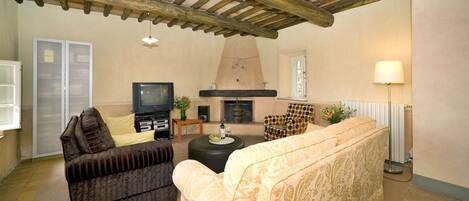 TV, fireplace, DVD player, stereo