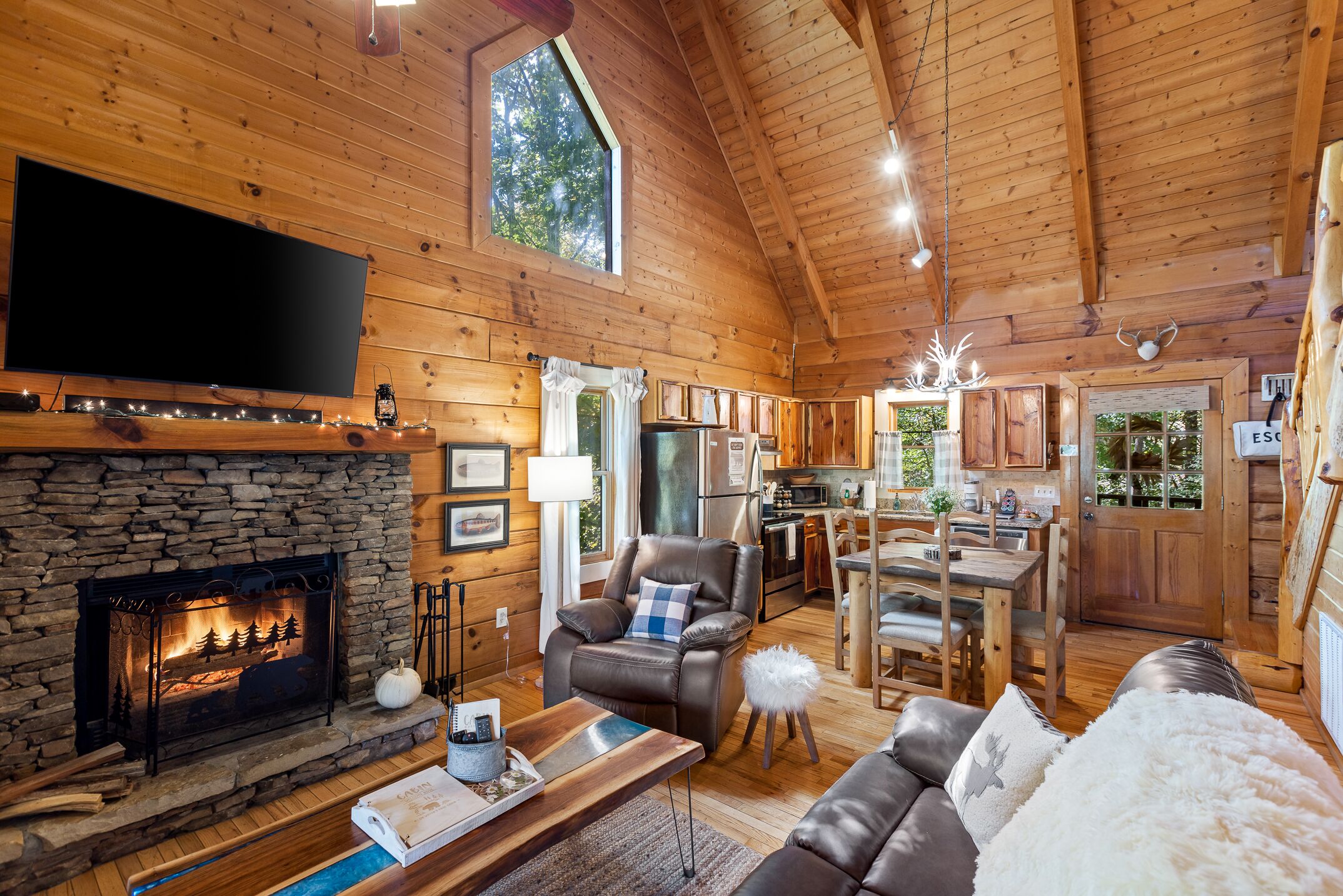 電視、壁爐、DVD 播放機、乒乓球設施