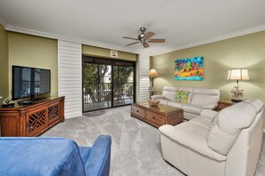 TV, DVD player - Tropical Garden View 2 bed, 2 bath at Sanibel Moorings #432 (Sanibel)