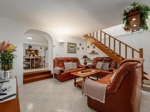 TV, fireplace - Holiday Home Casa Astrid by the sea in Porec, Istria (Porec)