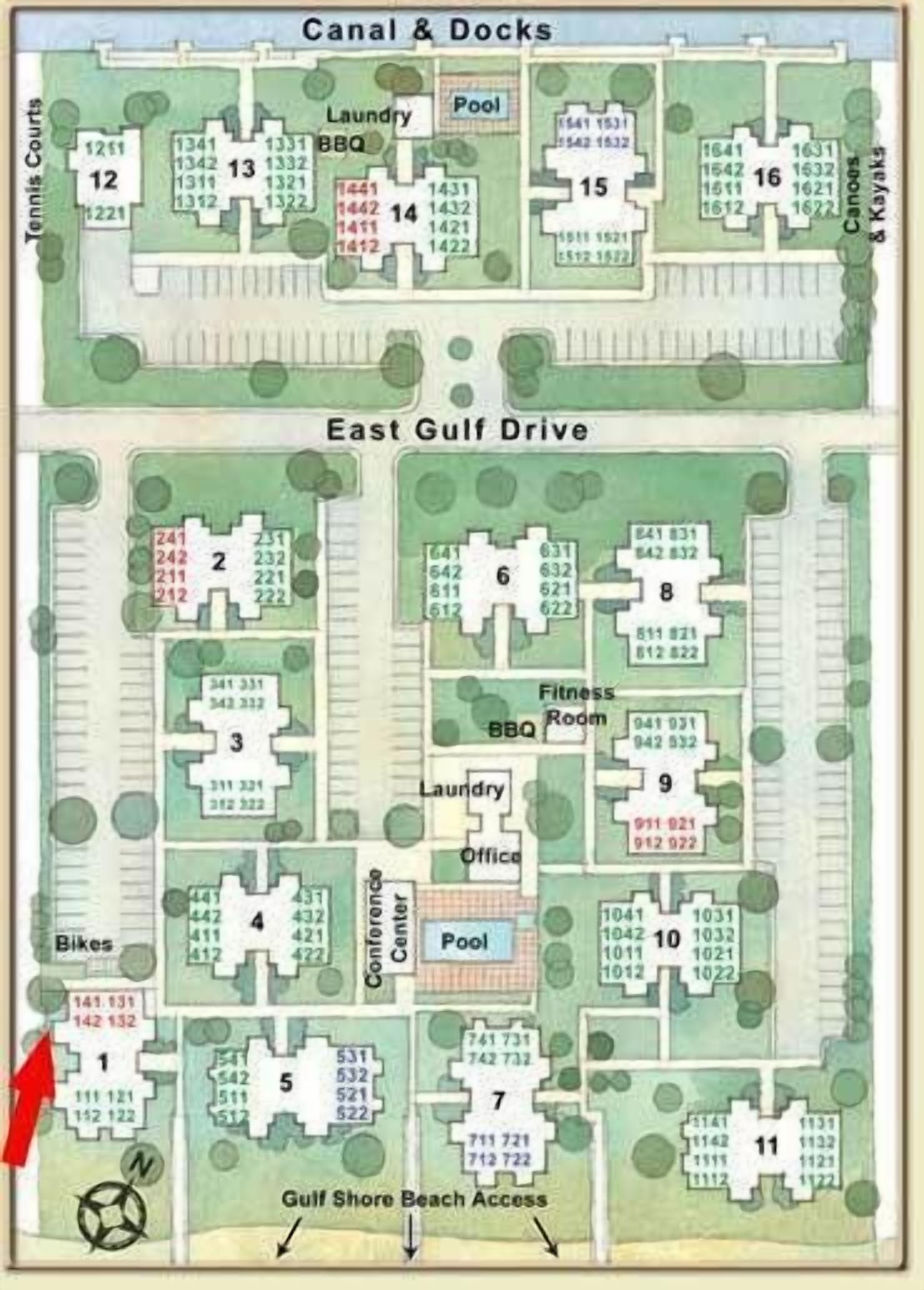 Partial Beach View 1 bedroom, 1 bath at Sanibel Moorings Resort #141