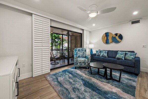 TV, DVD player - Newly Renovated Partial Beach View 1 bed, 1 bath at Sanibel Moorings #141 (Sanibel)