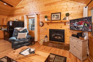 TV a schermo piatto, caminetto, lettore DVD, tavolo da ping pong