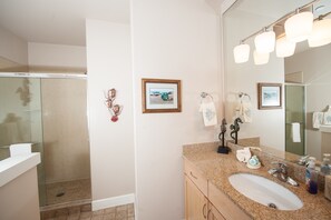 Ensemble baignoire-douche, séchoir à cheveux, serviettes fournies, savon