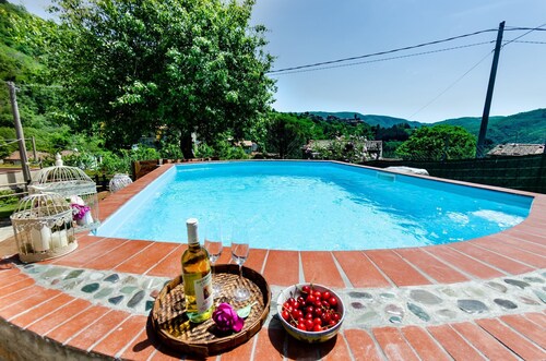 Home on the hills overlooking Pescia, between Lucca and Florence, private pool with salted water