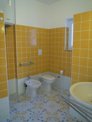Dusche, Haartrockner, Bidet, Handtücher