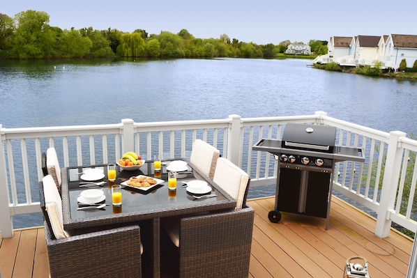 Your private secure deck is the perfect spot for sizzling steaks on the barbecue