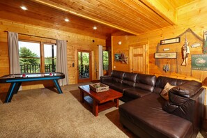 TV, fireplace, video games, DVD player